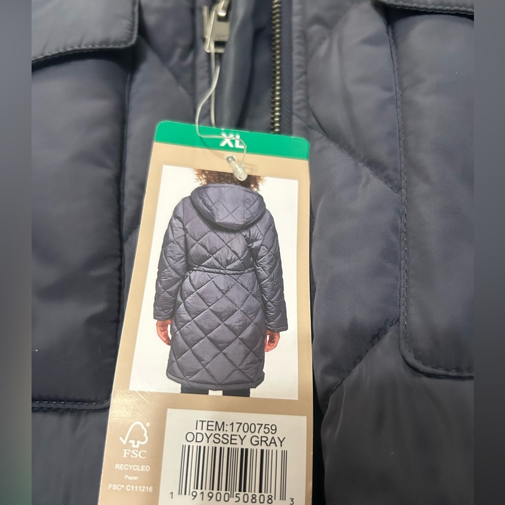 Levi's Women's Soft Sherpa Lined Diamond Quilted Long Parka Jacket XL NWT - Picture 8 of 10